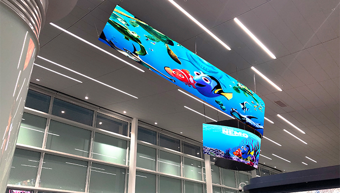 flexible led display in airport